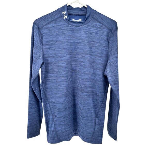 Under Armour Other - Under Armour Compression Shirt Mens L ColdGear LS Blue Athletic Wear Hi Neck